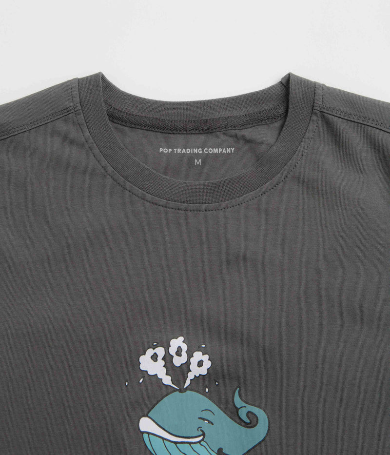 Pop Trading Company Whale T-Shirt in Charcoal