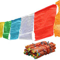 Prayer Flags of Akshobhya Buddha Mantra - Buddha statue, front view