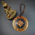 Prayer Wheel Pendant 2.95" - Tibetan Buddhist art, front view