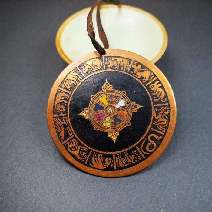 Prayer Wheel Pendant 2.95" - Tibetan Buddhist art, view 4
