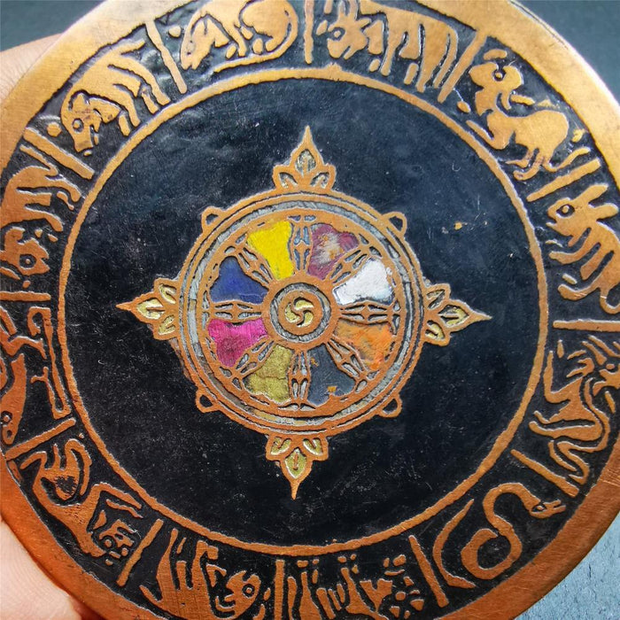 Prayer Wheel Pendant 2.95" - Tibetan Buddhist art, view 8