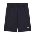 Mens navy woven shorts with elastic waistband and Puma cat logo at the hem.