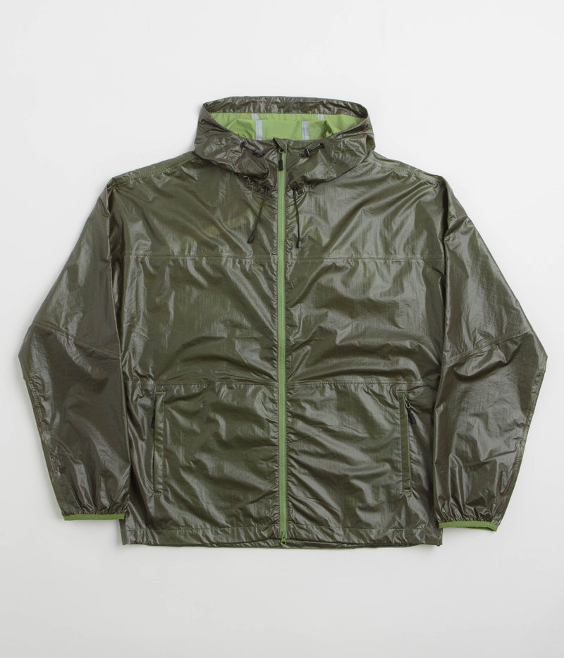Purple Mountain Observatory Heatreactive Breeze Jacket in Khaki and Lime