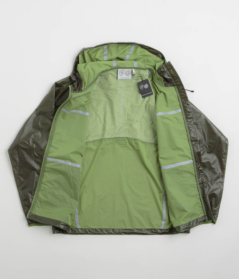 Purple Mountain Observatory Heatreactive Breeze Jacket in Khaki and Lime
