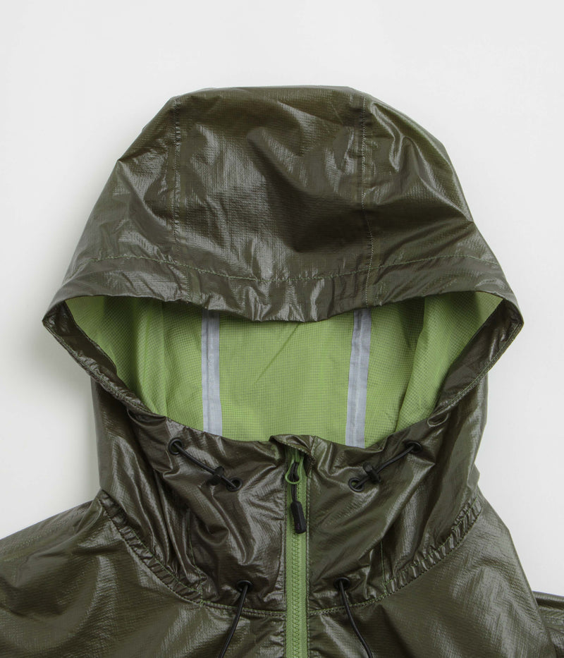 Purple Mountain Observatory Heatreactive Breeze Jacket in Khaki and Lime
