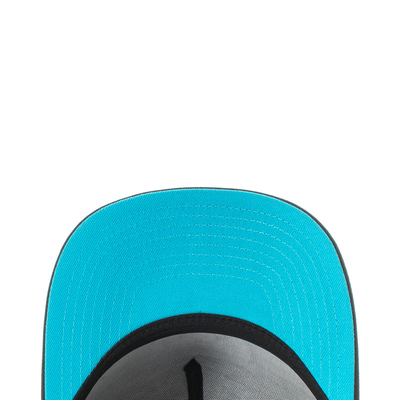 Vice Blue top of A-Frame cap with black underbrim