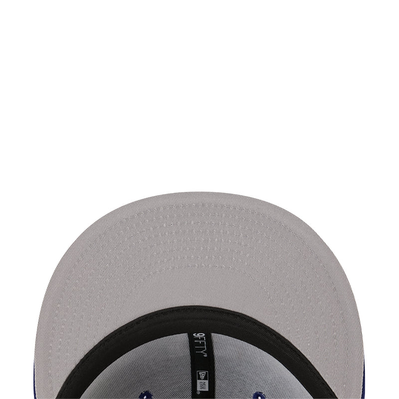 Gray baseball cap with black inner band and back strap