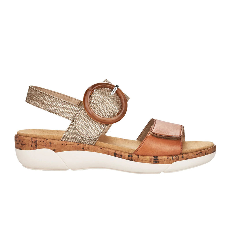 Remonte Jocelyn 53 Backstrap Sandal (Women) - Noccia/Lehm-Metallic Sandal - Backstrap - The Heel Shoe Fitters