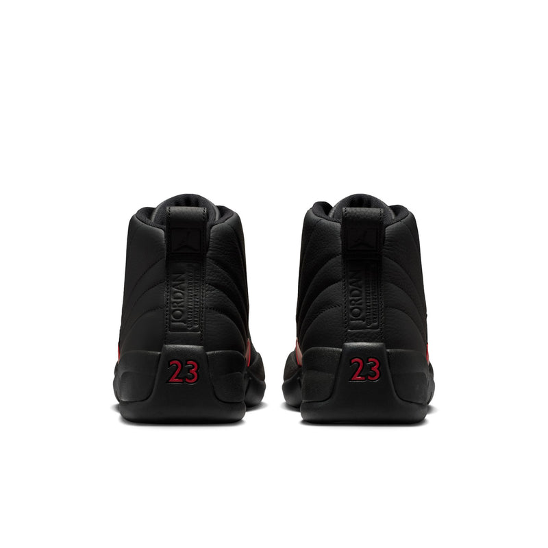 Men's black high-top sneakers with heel tabs and red 23 marking