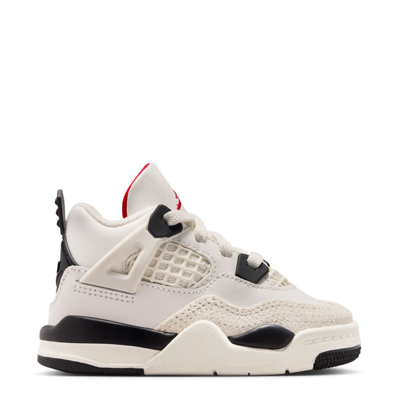 Kids low-top sneakers in sail and black with red accent and Air Jordan branding
