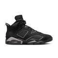 Men's black high-top sneakers with perforated panels and lace-up front