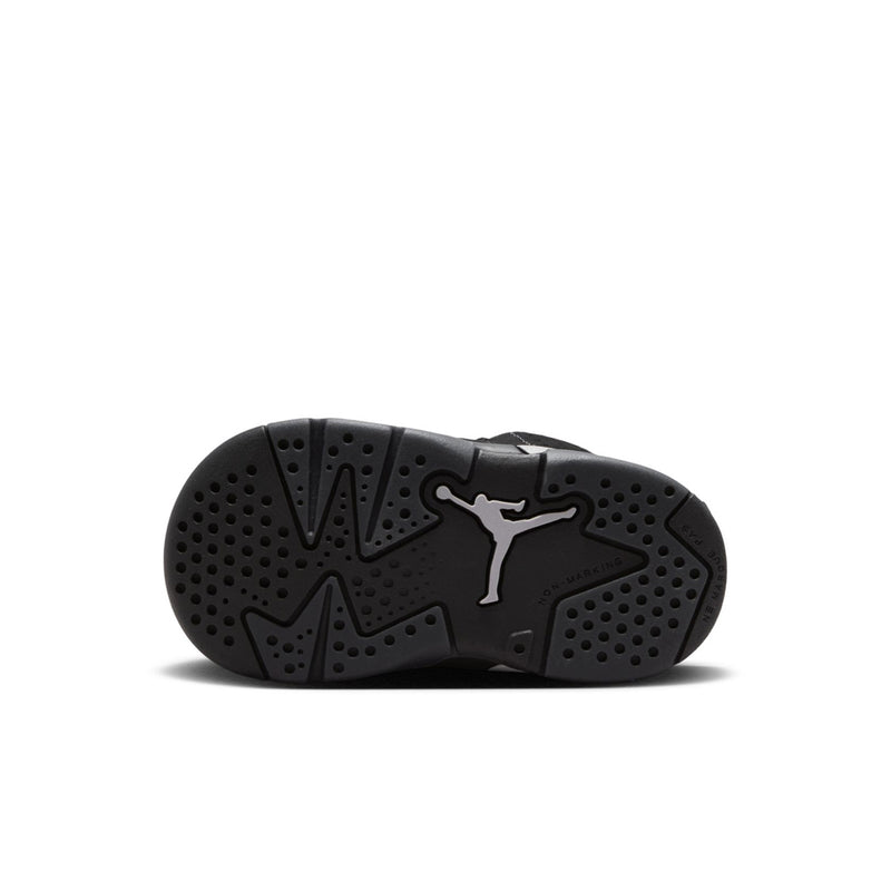 Black toddler sneaker outsole with perforated tread and Jumpman logo