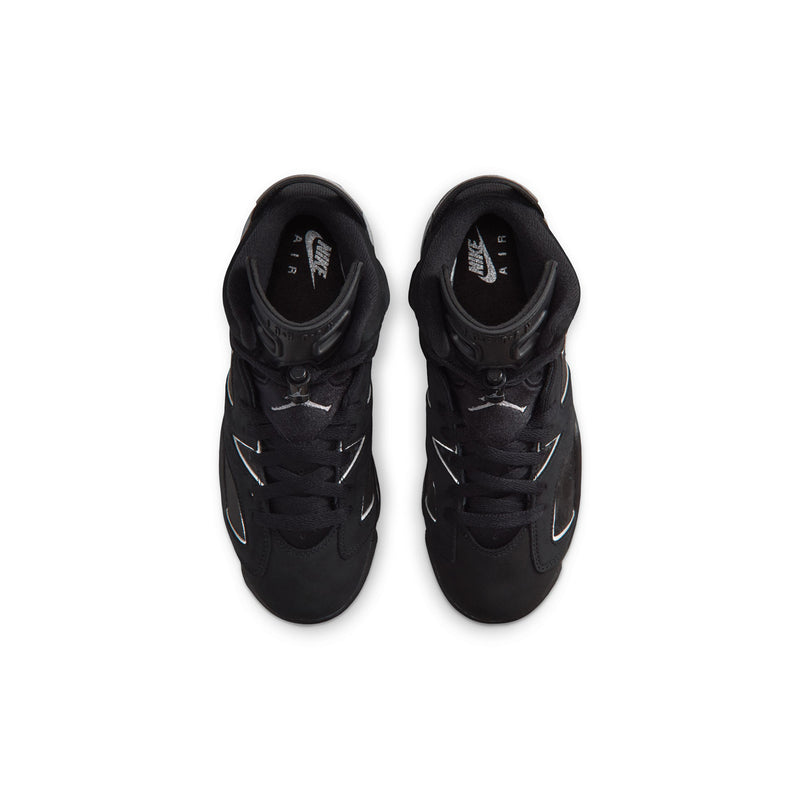 Youth black Nike high-top sneakers with lace-up and swoosh detail