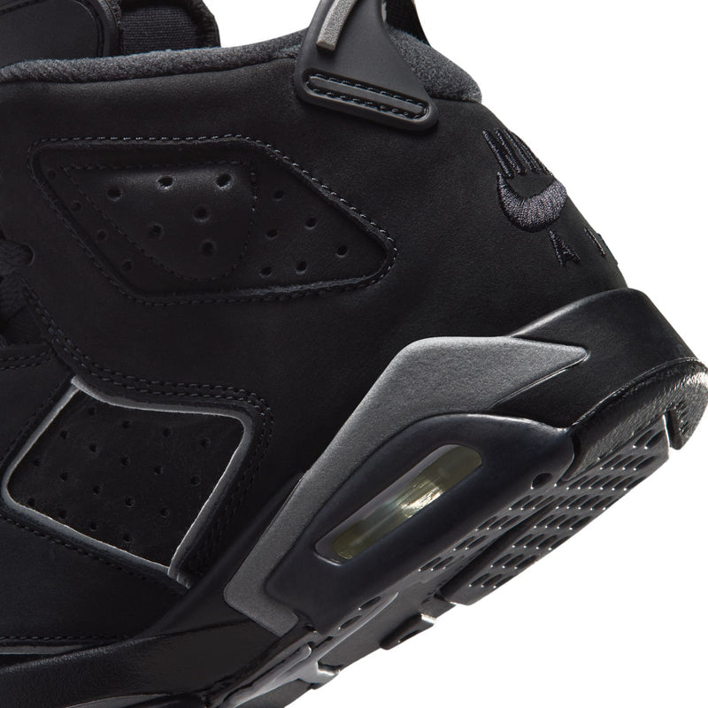 Youth black high-top sneakers, midsole with visible Air unit detail
