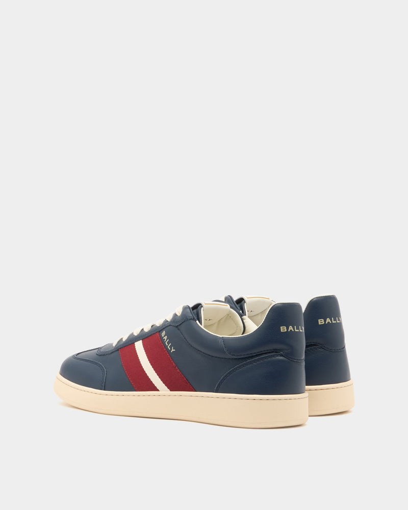 Retro Crest Sneaker in Blue Leather