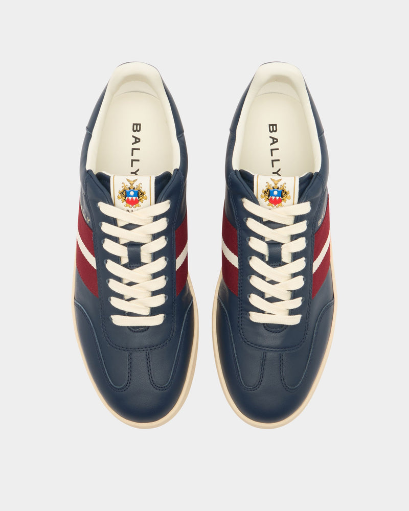 Retro Crest Sneaker in Blue Leather
