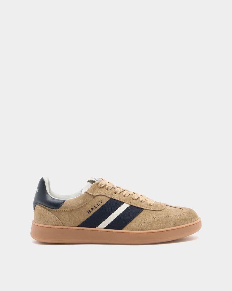 Retro Crest Sneaker in Brown Suede