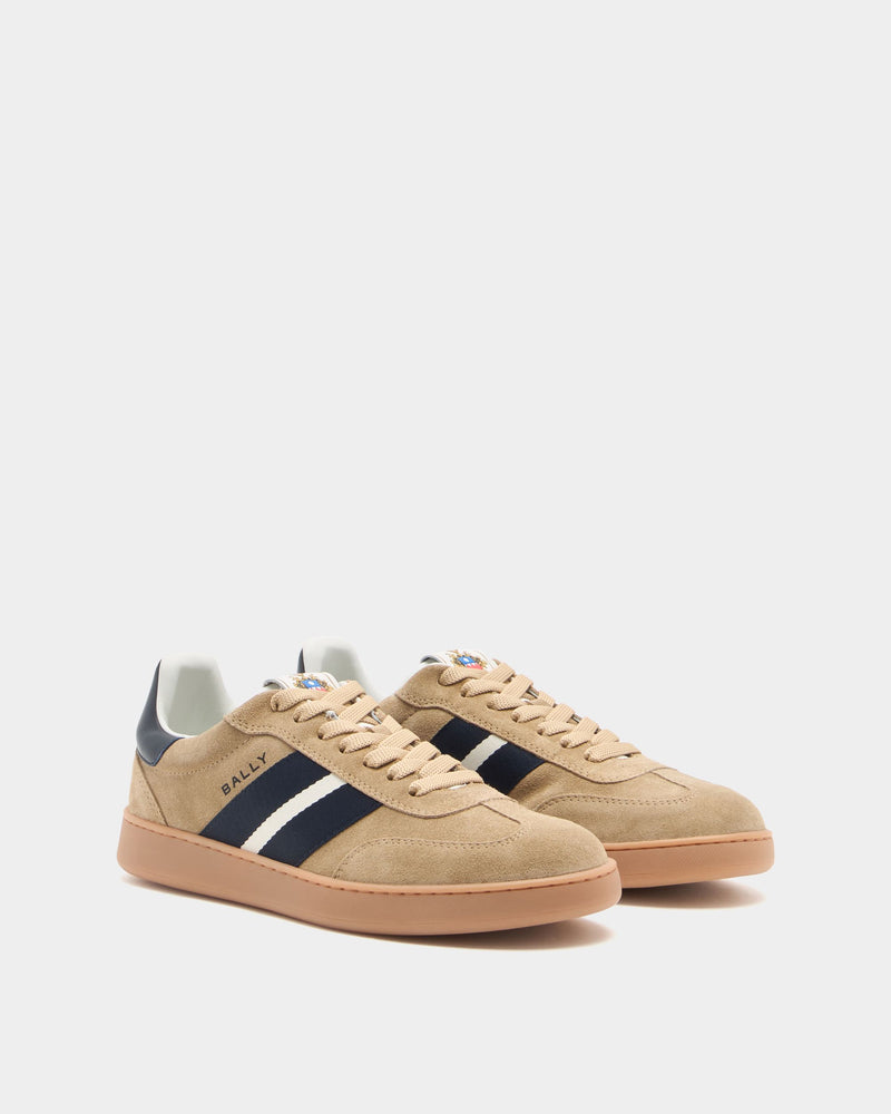Retro Crest Sneaker in Brown Suede