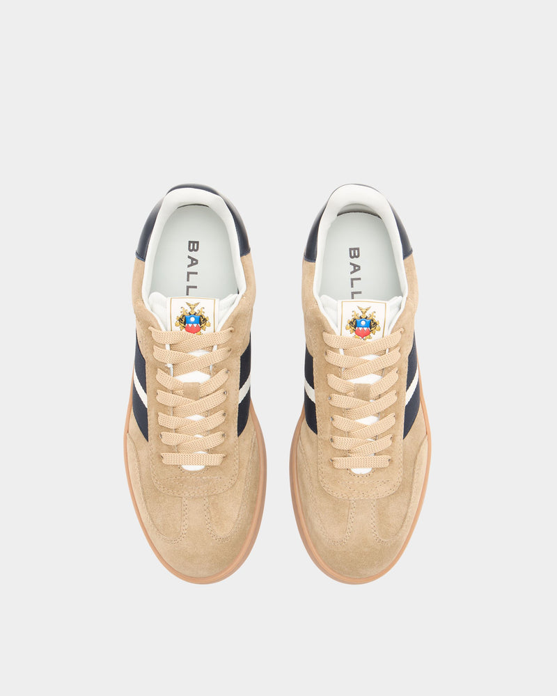 Retro Crest Sneaker in Brown Suede