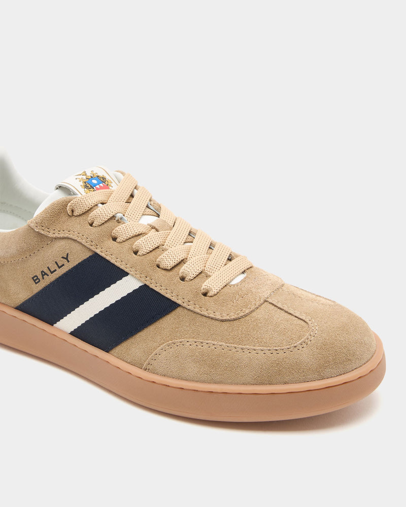 Retro Crest Sneaker in Brown Suede