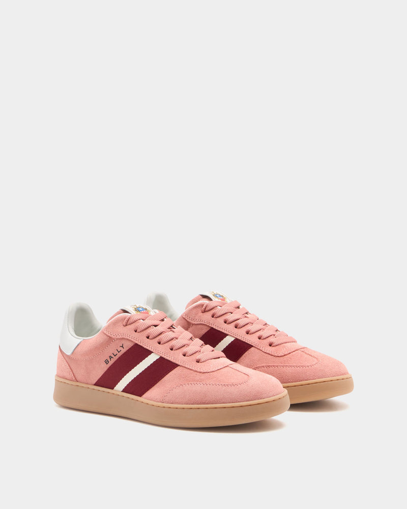 Retro Crest Sneaker in Light Pink Suede