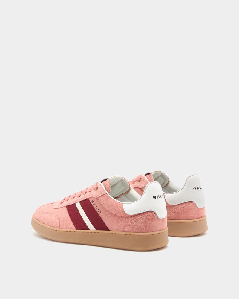 Retro Crest Sneaker in Light Pink Suede