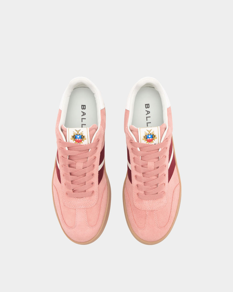 Retro Crest Sneaker in Light Pink Suede