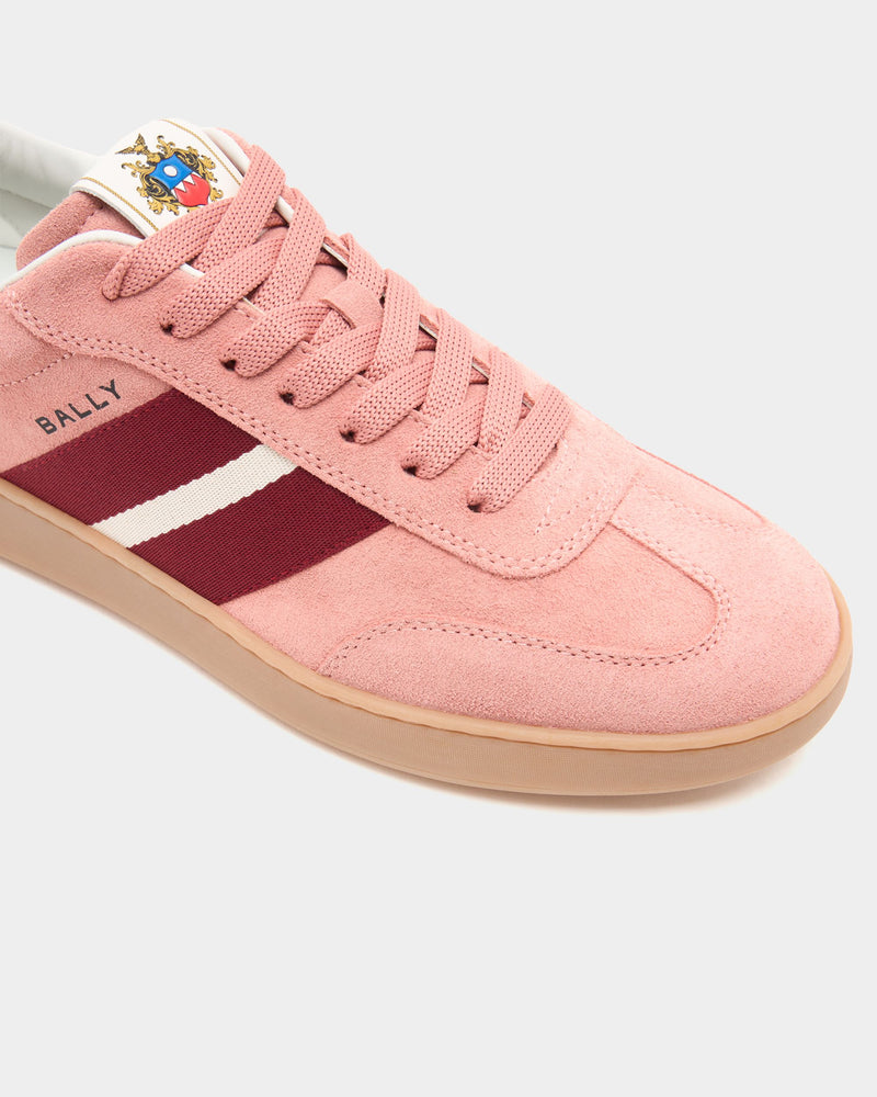 Retro Crest Sneaker in Light Pink Suede