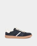 Retro Crest Sneaker in Navy Blue and White Fabric