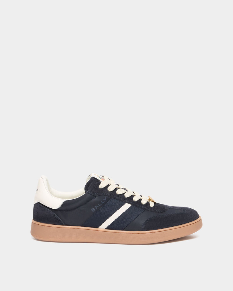 Retro Crest Sneaker in Navy Blue and White Fabric