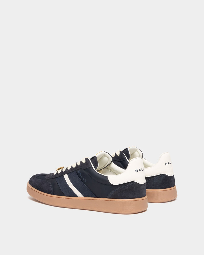 Retro Crest Sneaker in Navy Blue and White Fabric