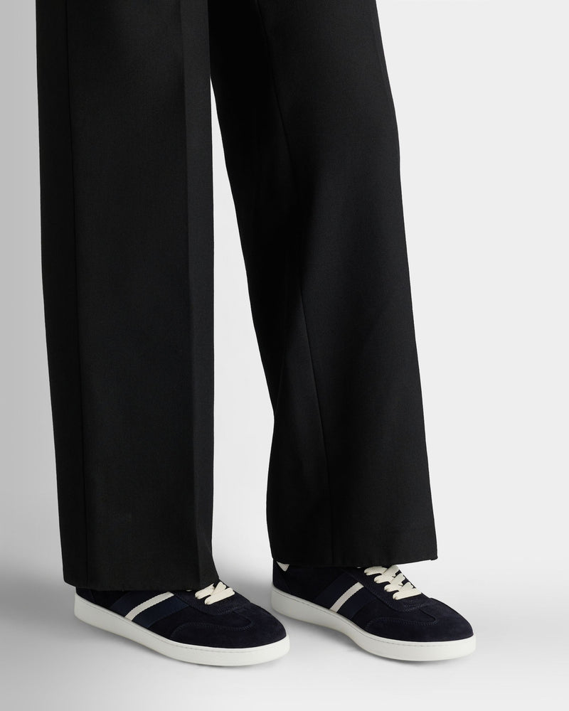 Retro Crest Sneaker in Navy Blue Suede