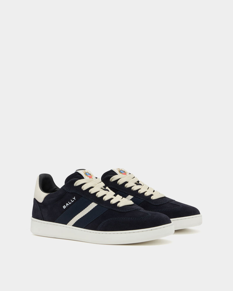 Retro Crest Sneaker in Navy Blue Suede