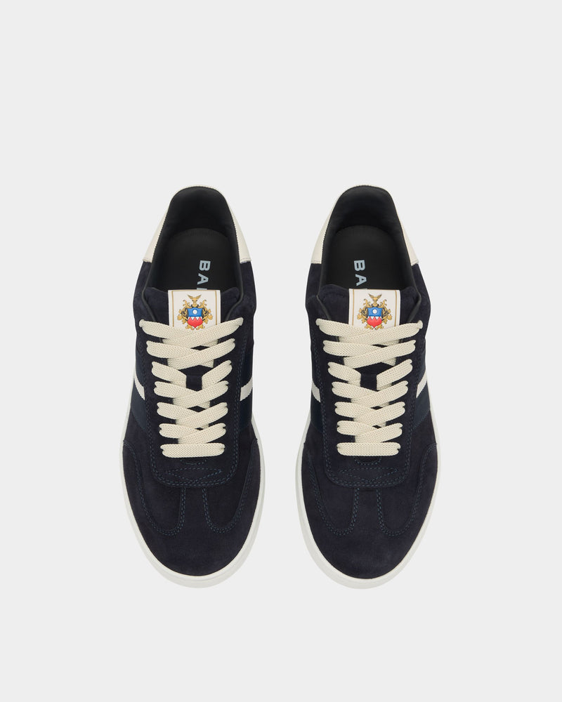 Retro Crest Sneaker in Navy Blue Suede