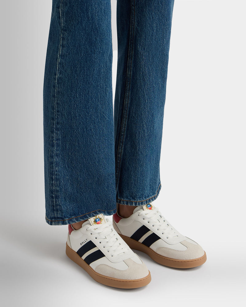 Retro Crest Sneaker in White Leather