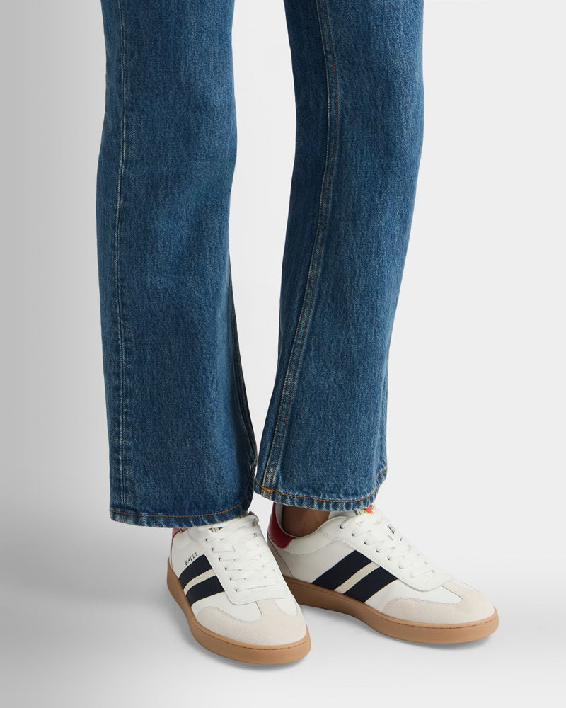 Retro Crest Sneaker in White Leather