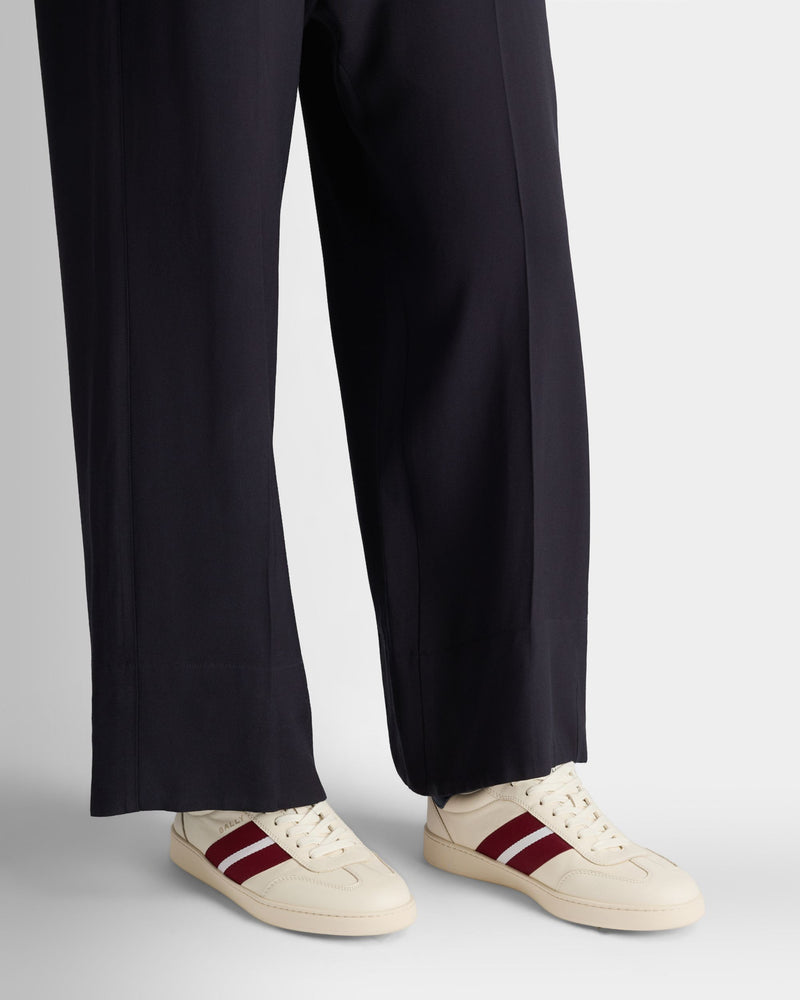 Retro Crest Sneaker in White Leather