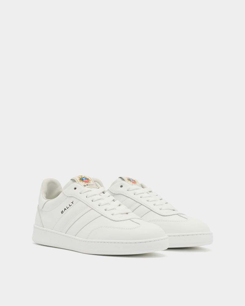 Retro Crest Sneaker in White Leather