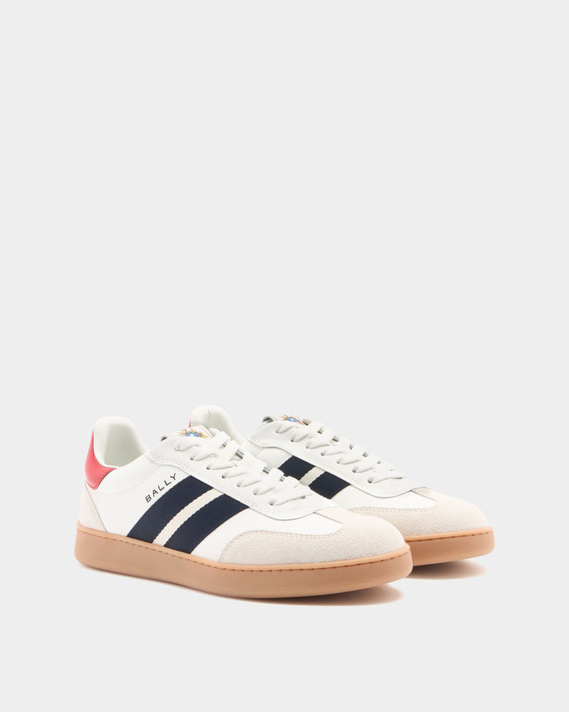 Retro Crest Sneaker in White Leather