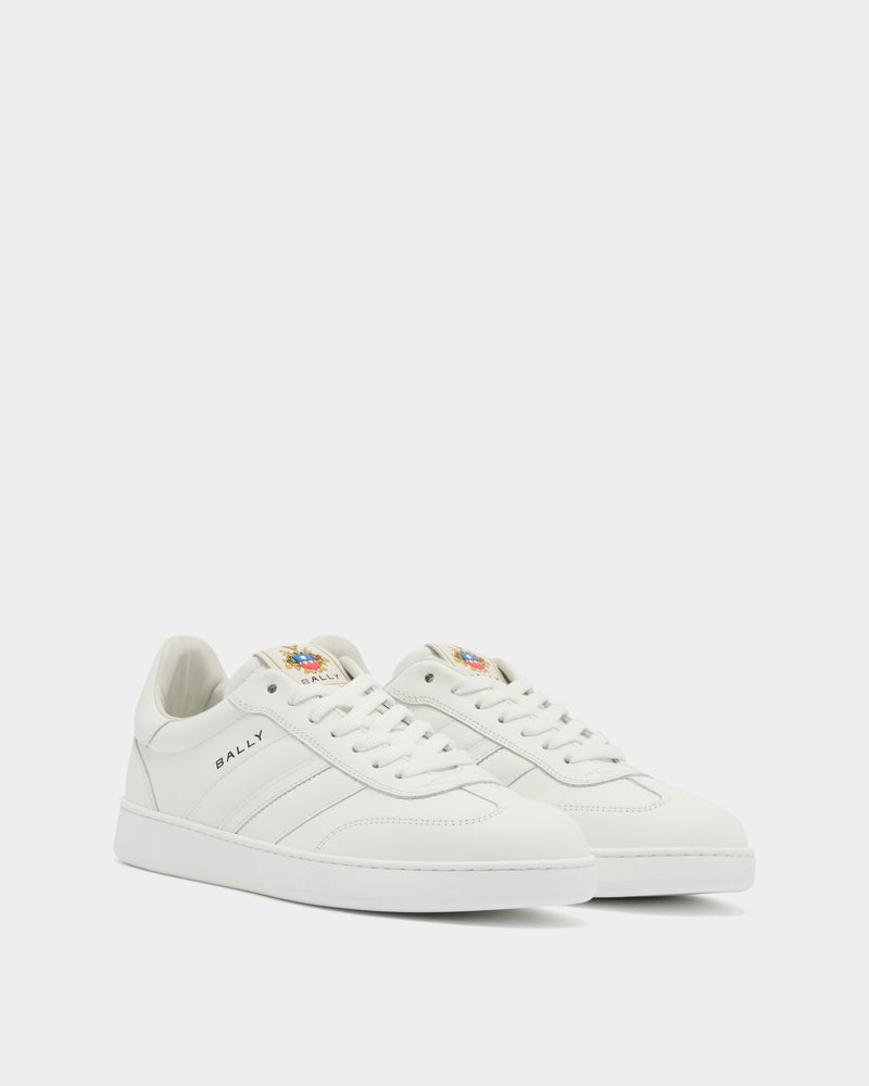 Retro Crest Sneaker in White Leather