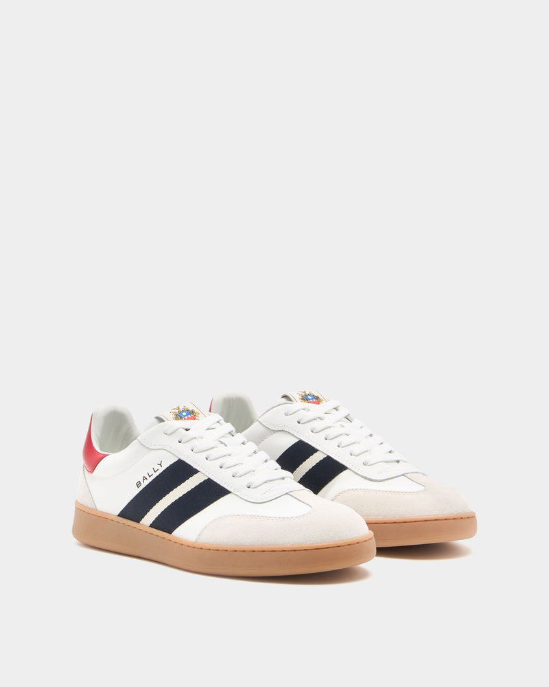 Retro Crest Sneaker in White Leather