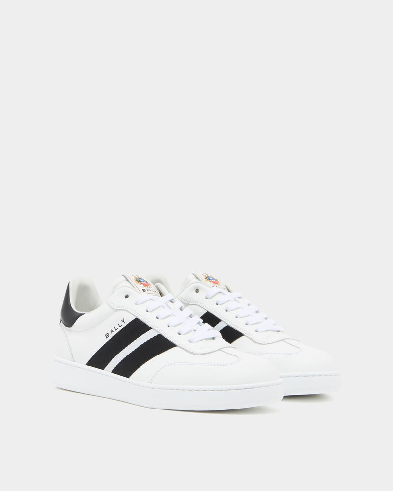 Retro Crest Sneaker in White Leather