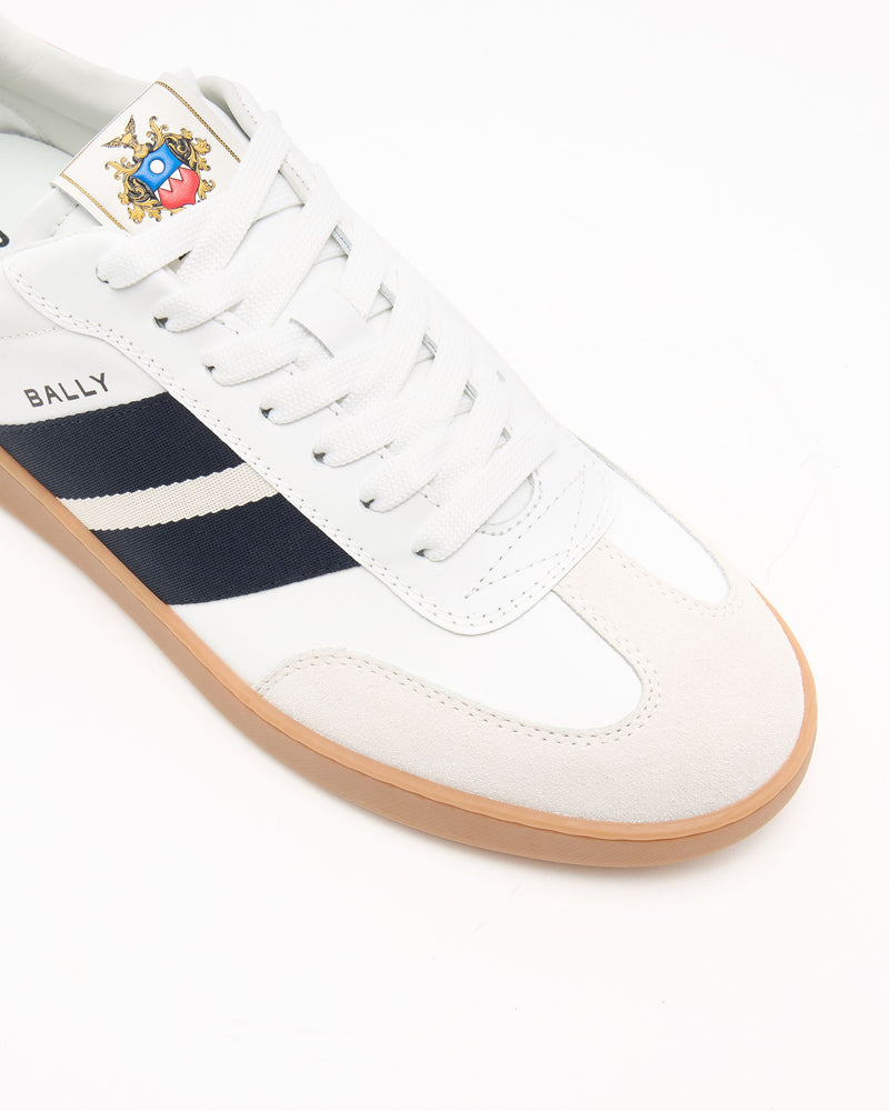 Retro Crest Sneaker in White Leather