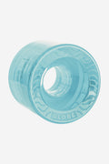 Light blue translucent Globe cruiser wheel with a smooth face and wavy tread pattern.