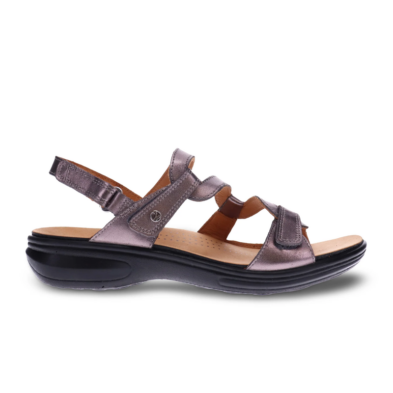 Revere Miami Backstrap Sandal (Women) - Gunmetal Sandal - Backstrap - The Heel Shoe Fitters