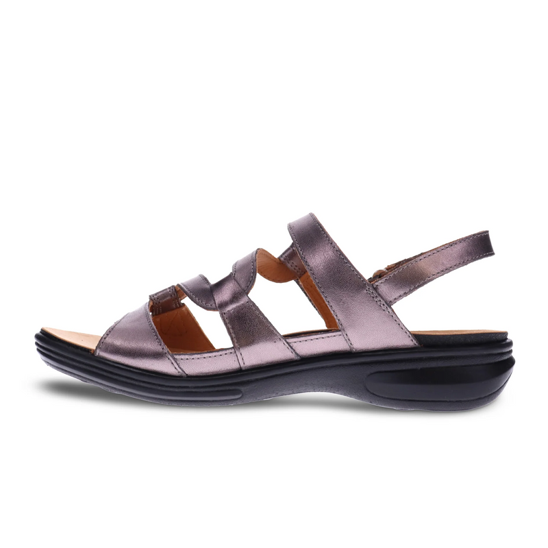 Revere Miami Backstrap Sandal (Women) - Gunmetal Sandal - Backstrap - The Heel Shoe Fitters