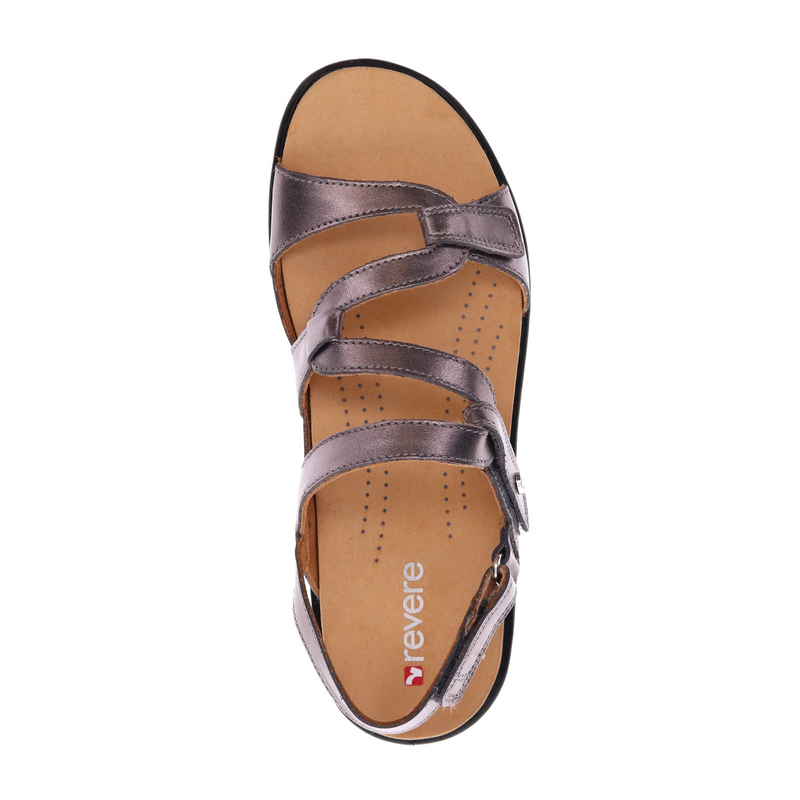 Revere Miami Backstrap Sandal (Women) - Gunmetal Sandal - Backstrap - The Heel Shoe Fitters