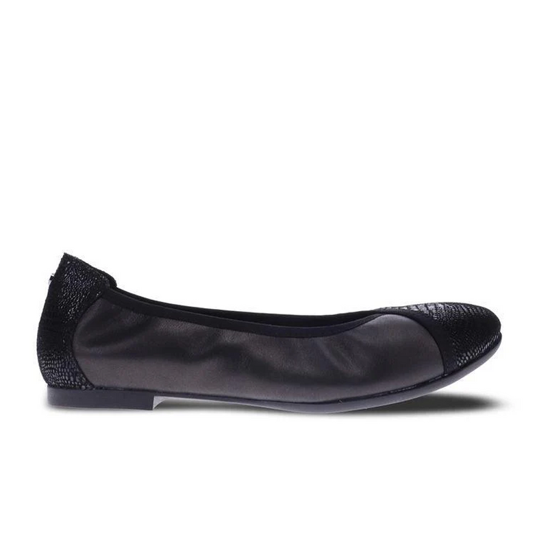 Revere Nairobi Ballet Flat (Women) - Black Lizard Dress-Casual - Flat - The Heel Shoe Fitters