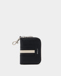 Ribbon Key Holder in Black Grained Leather