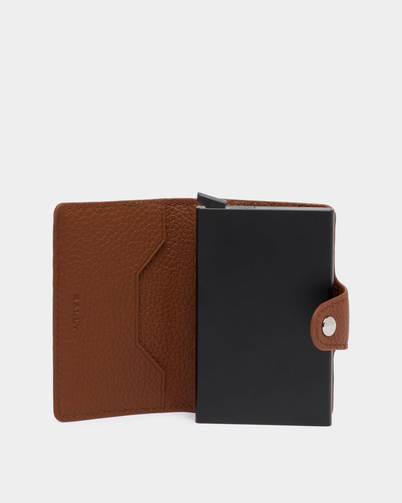 Ribbon Smart Wallet in Amber Brown Grained Leather